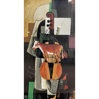 РЕПРОДУКЦИИ НА КАРТИНИ Крава и цигулка (1913)